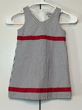 Hartstrings Vintage 4T Girl’s Red White & Blue Pinstriped 250th Anniversary EUC